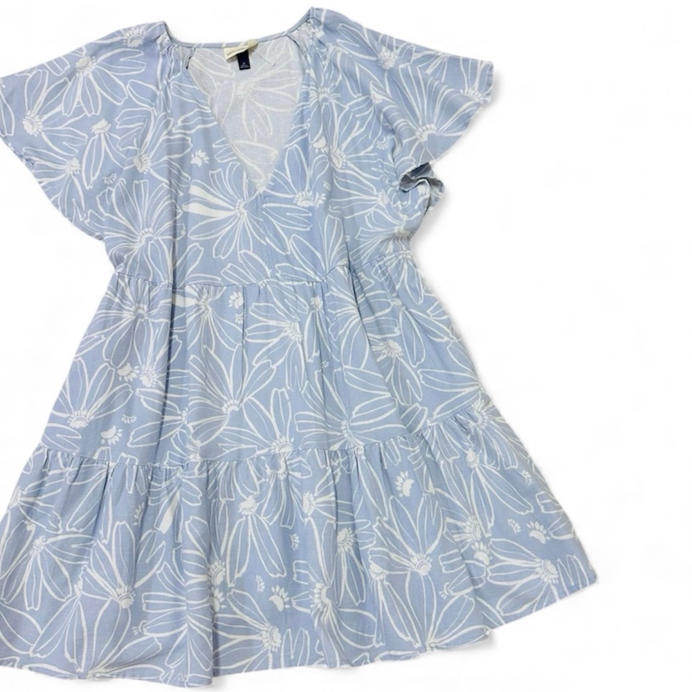 Universal Thread | Linen Blue Floral Mini Dress
